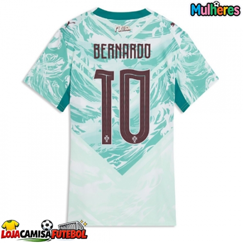 Camisa de Futebol Portugal Bernardo Silva #10 Equipamento Secundário Mulheres Mundo 2026 Manga Curta
